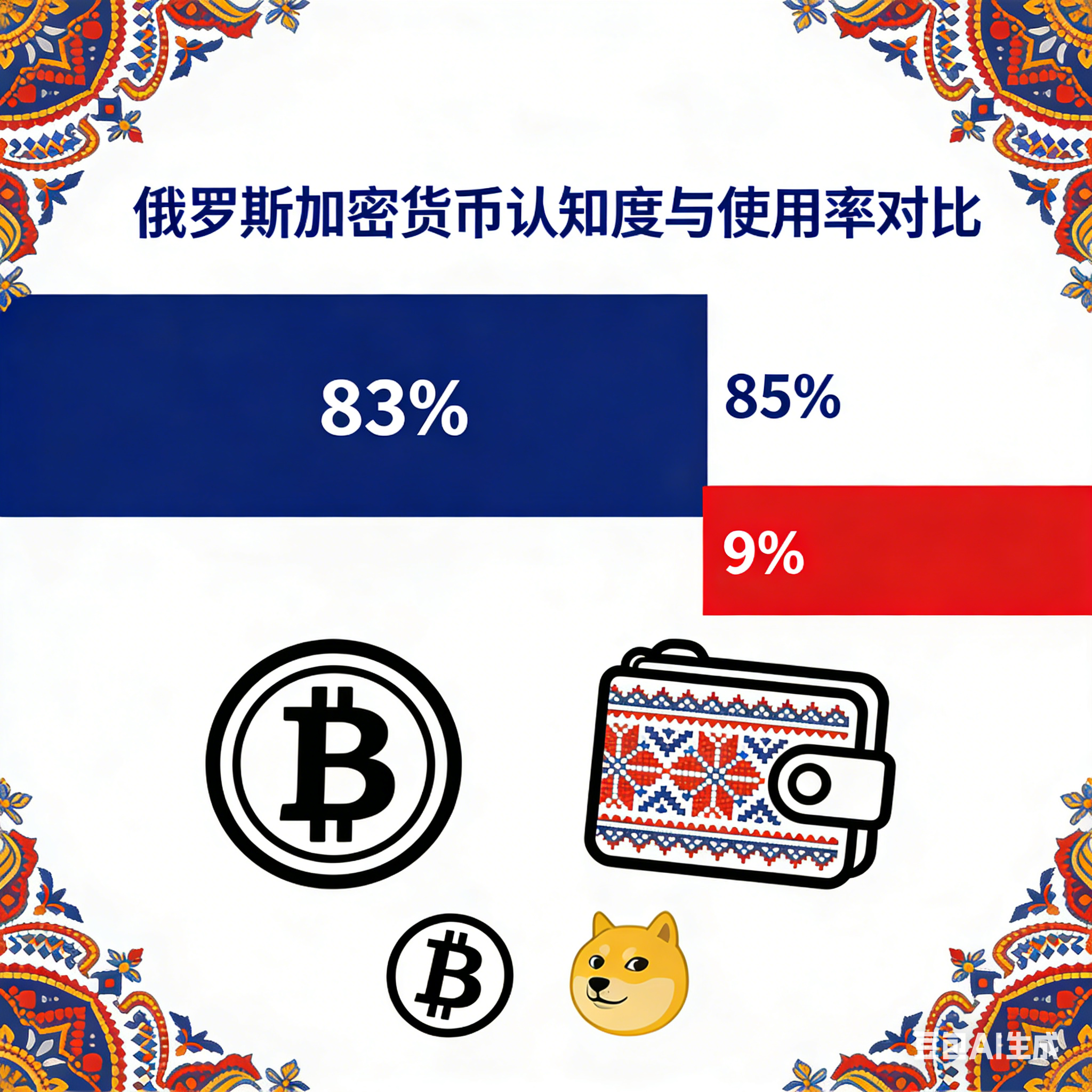 俄罗斯加密货币调查报告：83%的人了解加密货币，但只有5%的人使用钱包